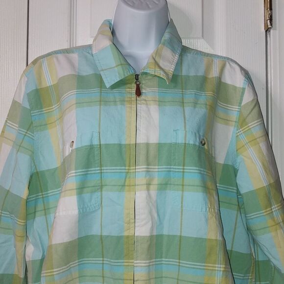 Christopher & Bank plaid zip up light weight jacket  Sz XL - Picture 2 of 5